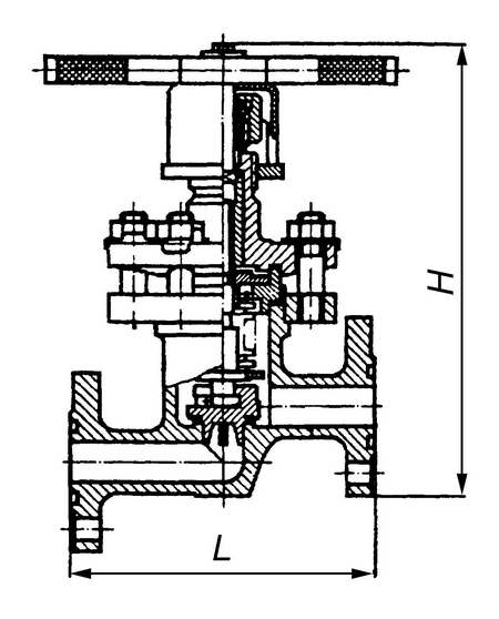 Вентиль запорный сильфонный фланцевый чертеж