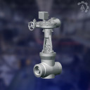 Клапан регулирующий 1087-100-ЭЧ шиберный, Ду 100, Ру 13,7 МПа, 560 град. С, электропривод