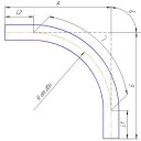 Отвод стальной СД 2.100-90°-108х14-25-ст.20, PN 25 МПа.