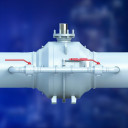 Кран шаровой ПТ39167, Ду 1200, Ру 4,0 запорный с цельносварным корпусом