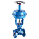 Клапан мембранный стальной футерованный фторопластом с пневмоприводом с ручным дублером