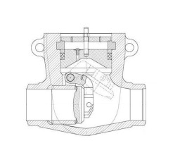 Обратный затвор (клапан) DN 150, Рраб. 9,8МПа, Тр=540ºC, 15Х1М1ФЛ, раб. среда - пар