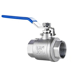Кран шаровой двухсоставной муфтовый нержавеющий 304 с ручкой