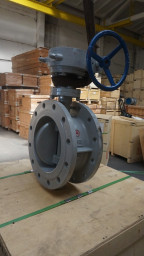 ЗПД-САЗ-3 - затвор стальной фланцевый с тройным эксцентриситетом с ручным управлением