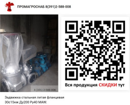 Задвижка стальная литая фланцевая 30с99нж Ду300 Ру25 MAW.