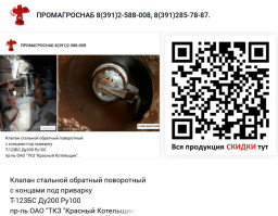 Продам Клапан стальной обратный поворотный под приварку Т-123БС Ду200 Ру100 производитель ТКЗ.