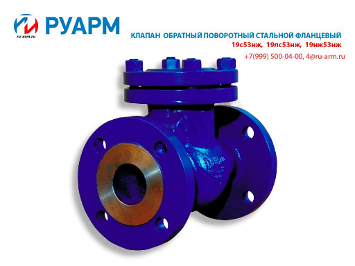 Клапан обратный поворотный 19с53нж, клапан обратный поворотный 19с76нж