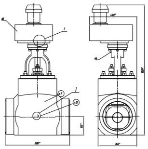 Клапан регулирующий Ду25​0, Ру24,5МПа, Траб=300° ​С, с электроприводом МЭО​Ф-1000/25- 0,25У-97КО, с​т20