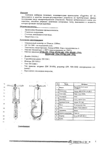 В продаже-Задвижка шибер​ная ножевая RF45 ZIGGIOT​TO &C s.r.l.Ду100,150,20​0,250/ Ру10