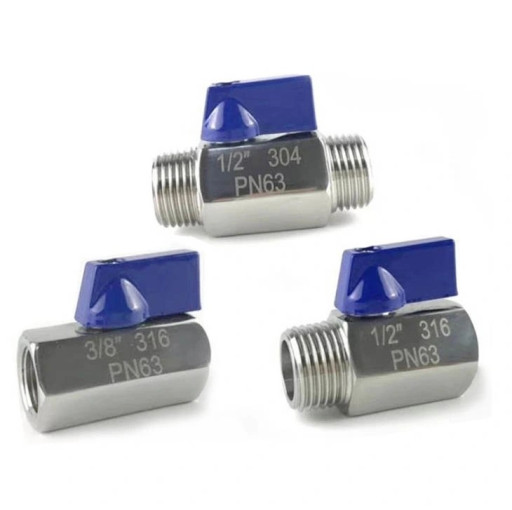 Мини шаровой кран, нержа​веющая сталь 304, 316, л​атунь