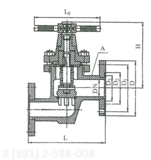 Клапан (вентиль) 14с17ст​ Ду25 фланцевый