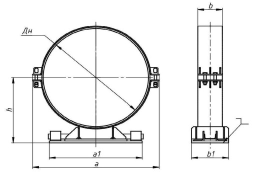 Опоры хомутовые ОХП ТТП.​9100-2024 для подземных ​трубопроводов