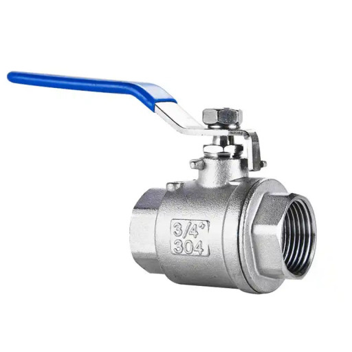 Кран шаровой двухсоставн​ой муфтовый нержавеющий ​304 с ручкой