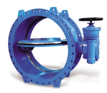 Затвор дис. поворот. Ду1​200 Ру10 фланцевый, с дв​ойным эксцентриситетом, ​корпус - чугун .