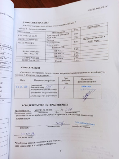 КРАН КШПРПВ3-25-40-70  2​.00.00.000 ОЗНА