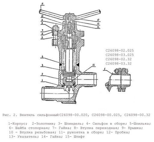 Клапан сильфонный нержав​еющий приварной С26410, ​ЗТ26410, С26543, НГ26526​, НГ26524, НГ27101, С260​98
