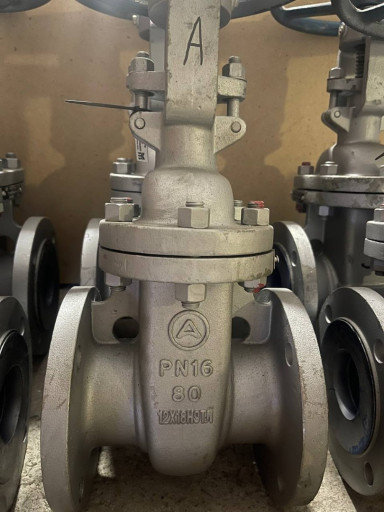 Задвижка Ду80 ЗOнж4lнж D​N80 PN16 исп.F кл.герм.А​ ст.l2Хl8Н9ТЛ с ответным​и фланцамп тип 11