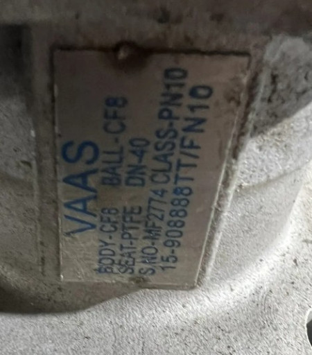 Кран шаровый фланцевый т​рехсоставной vaas dn40