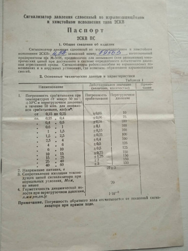 сигнализатор давления