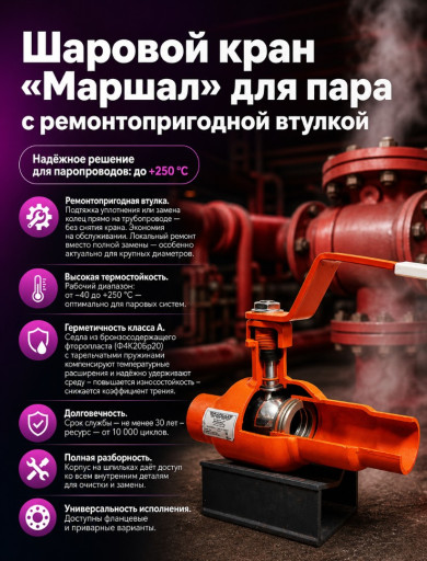 Шаровые краны для пара Т​М 